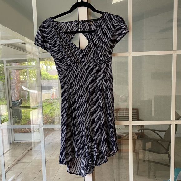 Fun 2 fun blue patterned cutout open back romper with tie - Picture 3 of 13